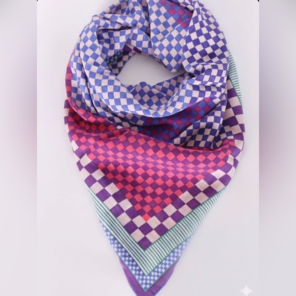 Louis Vuitton Accessories - Louis Vuitton Damier Aquarelle Silk Chiffon Scarf